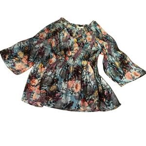 Spense Abstrtact Floral Print Blouse. 2X